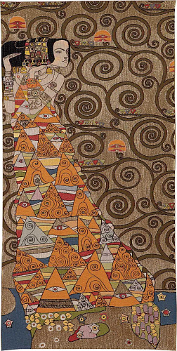 Tapeçaria dama de Klimt laranja (esquerda)