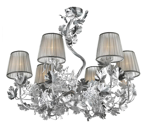 Lustre Moderno com Folhas de Vidro Transparente