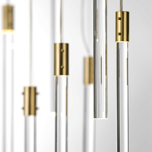 Lustre com 43 Pendentes de Vidro Transparente