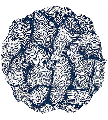 Tapete Designer Redondo Azul