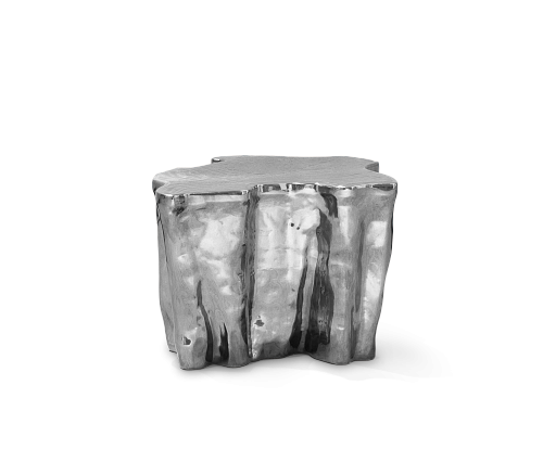 Mesa de Apoio Cerâmica Prateada Horizon