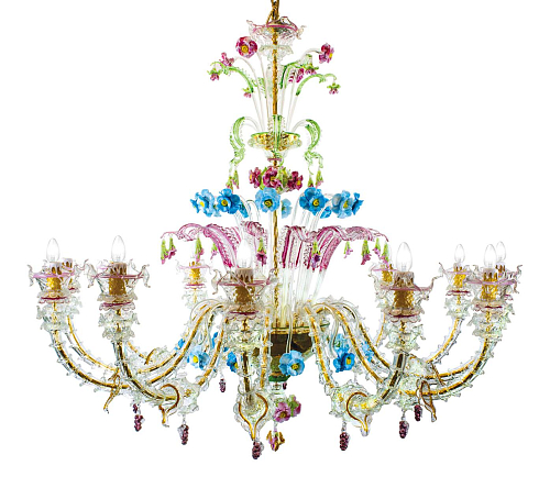 Lustre Murano em Vidro Multicolor