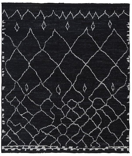 Tapete Berber Preto Pelo Alto