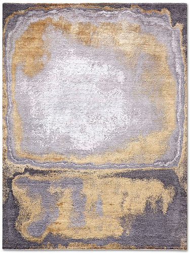 Tapete Gold em Cinzento Tecido à Mão