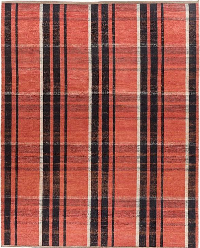 Tapete Feito à Mão Turco Xadrez Vermelho