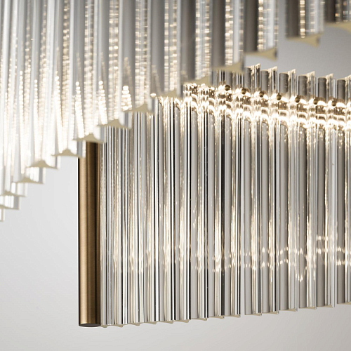 Lustre em Murano Transparente com Iluminação LED Dupla