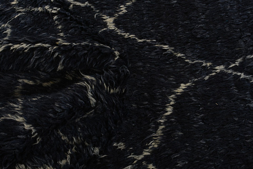 Tapete Berber Preto e Branco Pelo Alto