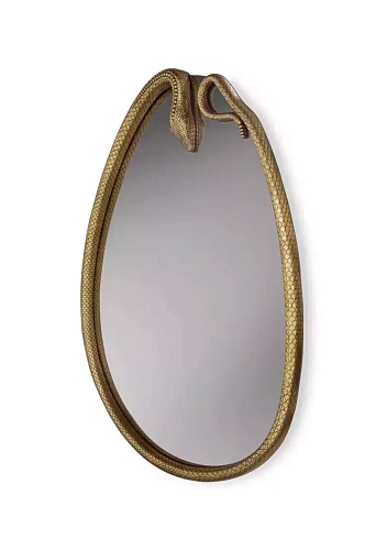 Espelho serpentino formato pêra