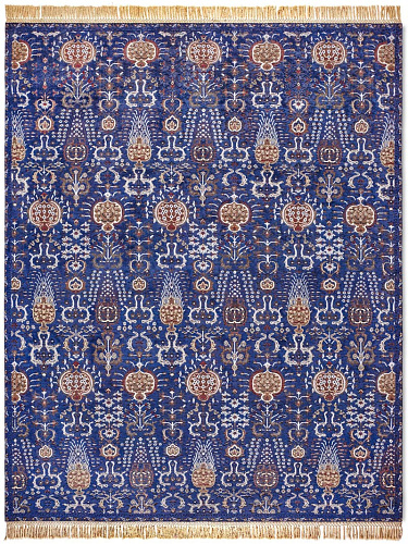 Tapete Isfahan Azul Feito à Mão Luxury
