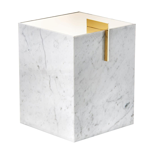 Cesto Decorativo em Mármore Carrara e Ouro 24K