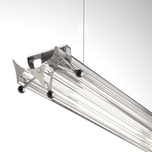 Lustre Contemporâneo em Vidro Transparente e Níquel
