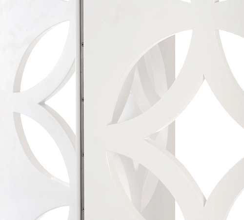 Biombo Dobrável Branco Pérola