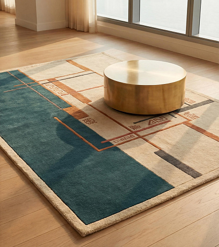 Tapete Architect Lines Teal