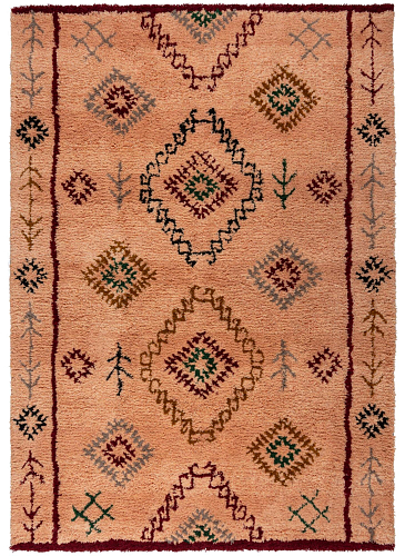 Tapete Shaggy Tribal Rosa