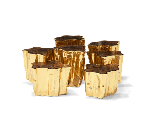 Mesa de Centro Acabamento Nogueira Série Paradise