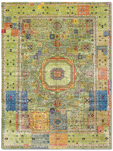 Tapete Cosmic Verde Feito à Mão