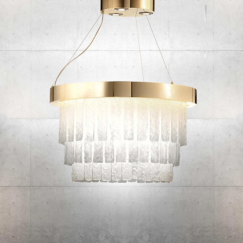 Lustre em Anel em Murano Dourado Polido