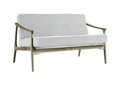 Sofá Quiete Cinzento em Nogueira Maciça