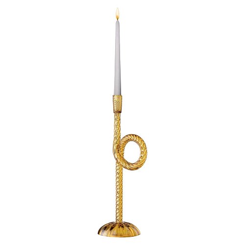 Castiçal Venetian Amber Knot em Vidro de Murano