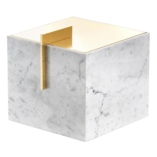 Caixa de Joias em Mármore Carrara e Ouro 24K