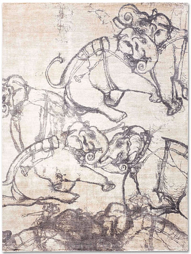 Tapete Elephants Tecido à Mão