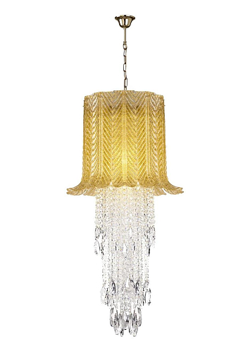 Lustre com Folhas de Vidro de Murano
