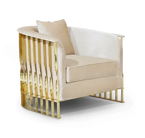 Poltrona Solene Latão Polido