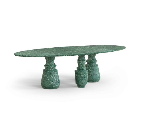 Mesa de Jantar Oval XL Guatemala Obsidian