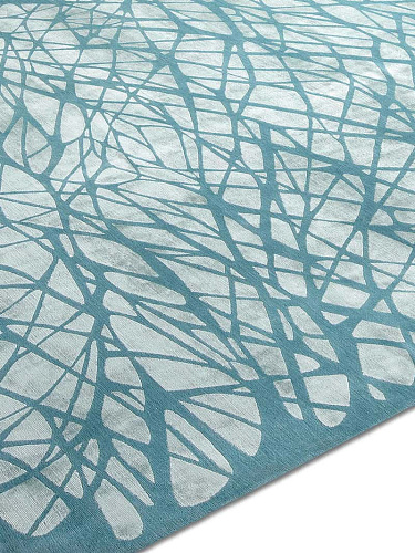 Tapete Dresden Turquesa-Claro Feito à Mão