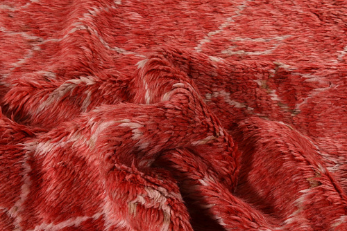 Tapete Berber Vermelho Pelo Alto