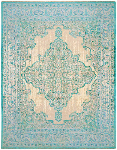 Tapete Tabriz Fashion Double Vendetta Aqua Rosa