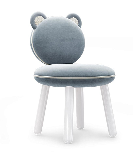 Cadeira infantil Fluffy Bear azul-claro