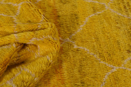 Tapete Berber Amarelo Pelo Alto