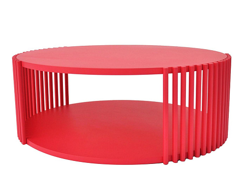 Mesa de Centro Grande Elegante Vermelha em Carvalho