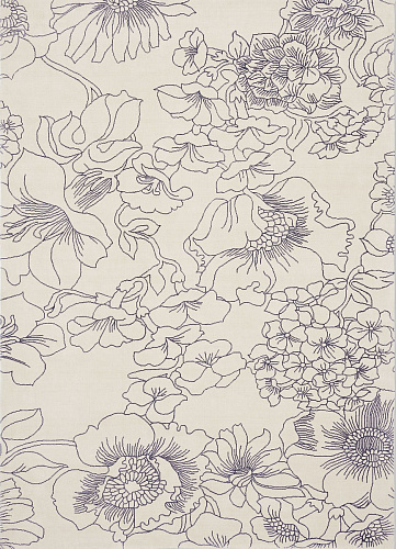 Tapete Linear Floral Azul