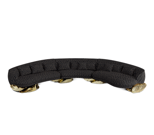 Sofá Curvo Preto Angora