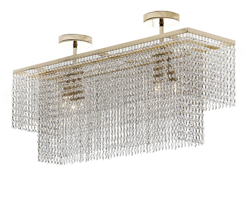 Lustre Rectangular em Ouro com Cristal Asfour
