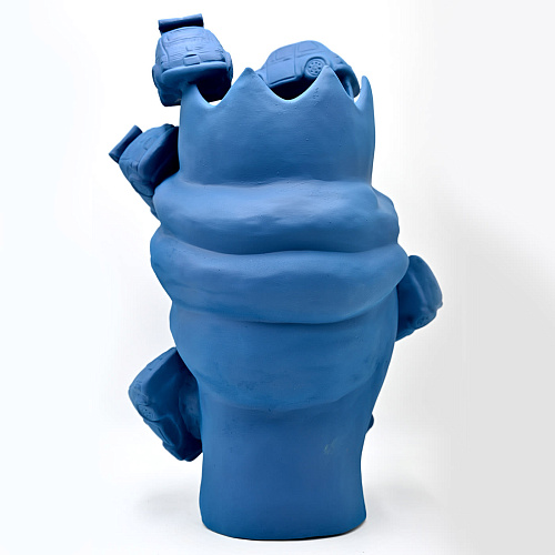 Escultura Moor's Head azul mate