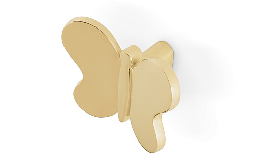 Puxador borboleta dourada brilhante Shiny Gold Butterfly