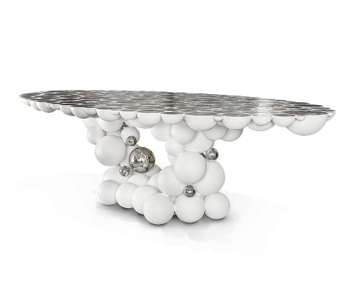 Mesa de Jantar Luxe Branca Orbit