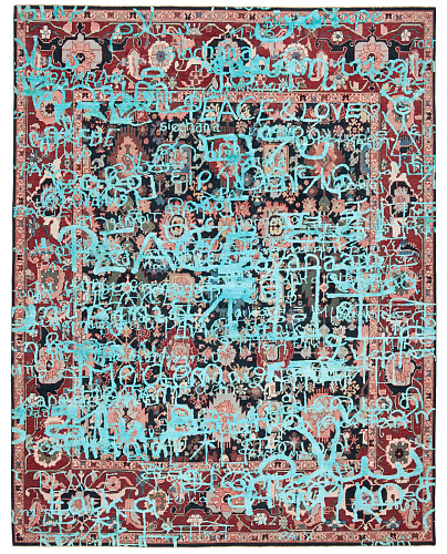 Tapete Seda Bidjar Waterloo Peace Preto Phirozzi