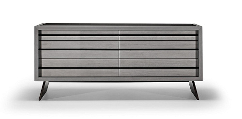 Cómoda Texturizada com Seis Gavetas e Puxador em Metal