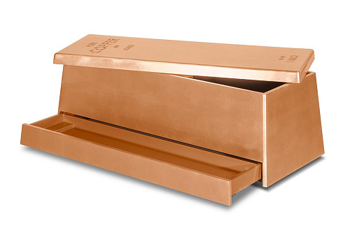 Baú de brinquedos bronze rústico