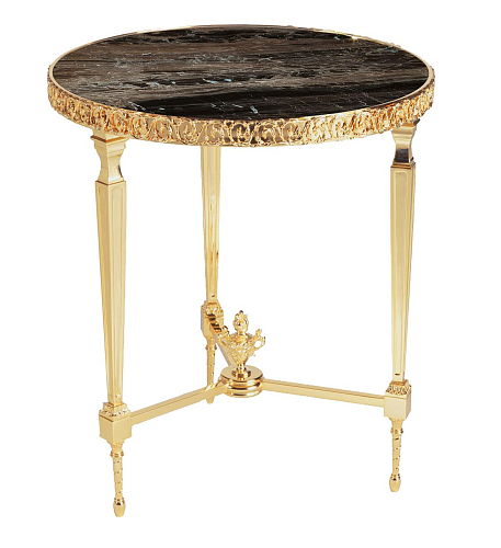 Mesa de Apoio em Latão com Tampo em Mármore
