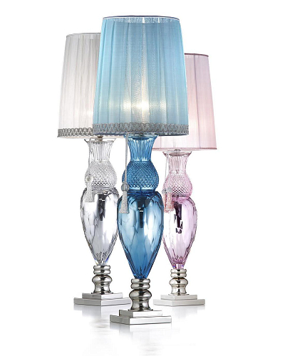Candeeiro de Mesa Florentine em Cristal Azul