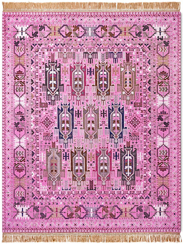 Tapete Balouch Rosa Luxury Feito à Mão