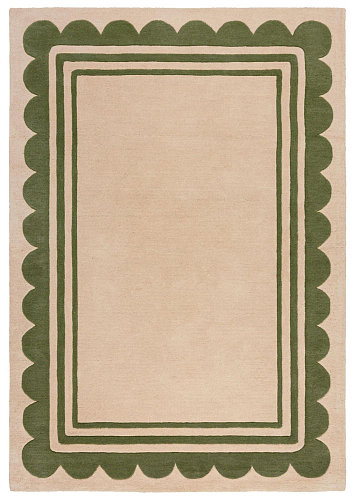 Tapete Moldura Ondulada Verde