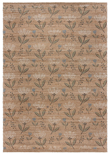 Tapete de Juta Floral Natural