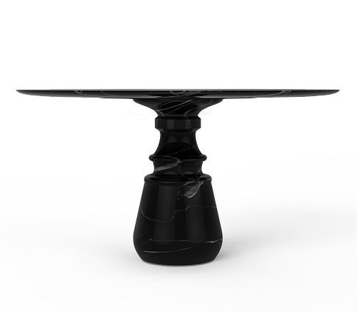 Mesa de Jantar Redonda Nero Marquina Obsidian