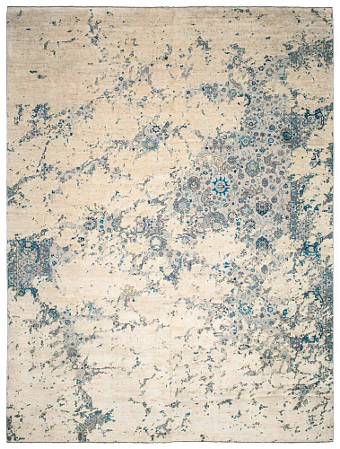 Tapete Seda Kirman Jungle Aerial Branco